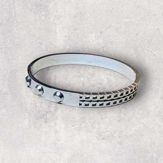 Silver Stainless Steel Bangle