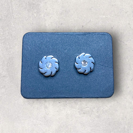 Stainless Steel Flower Stud Earrings