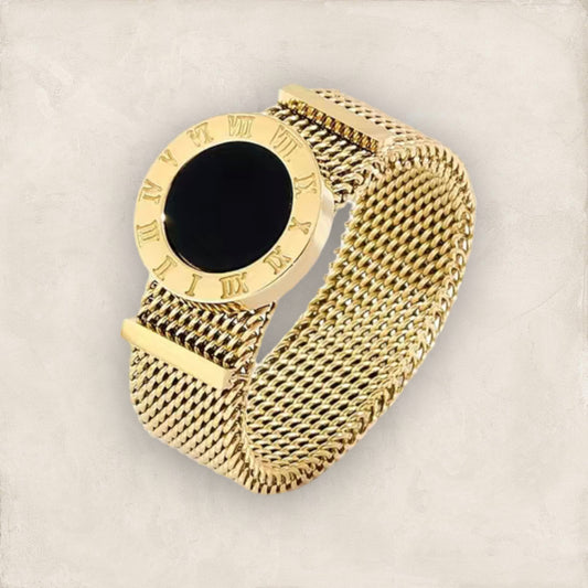 Gold/Black Circle Stainless Steel Ring