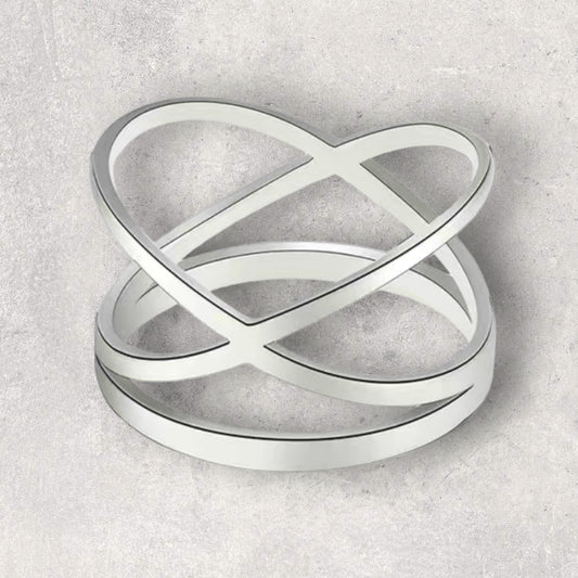 Stainless Steel Cross Hollow Ring