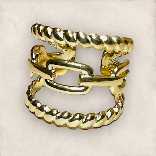 Open Gold Stainless Steel Ring