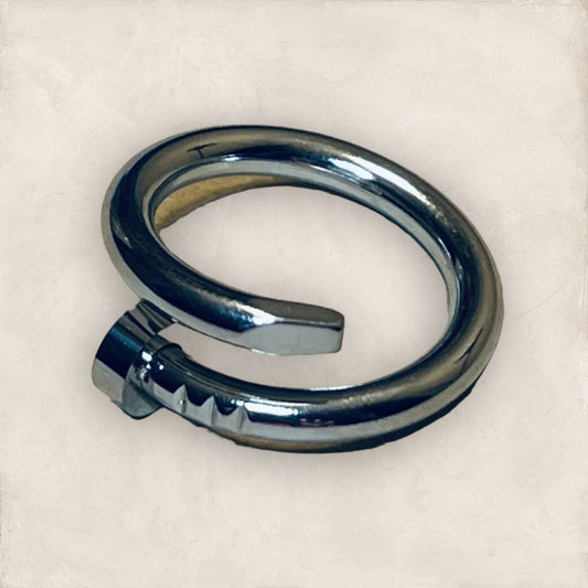 Nail Silver Stainless Steel Ring