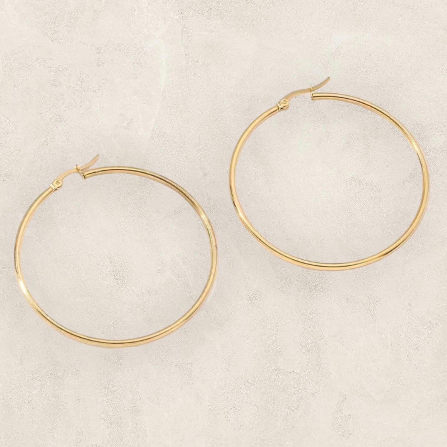 Stainless Steel Hoop Gold Earrings